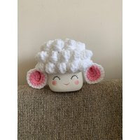 Crochet Lamb Marshmallow Mug Hat | Spring Topper Farmhouse Tiered Tray Decor | Etsy (US)
