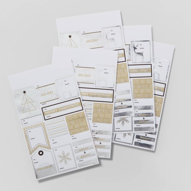 50ct Peel & Stick Gift Tag Silver/Gold - Wondershop™ | Target