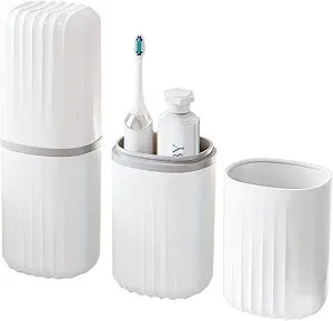 Toothbrush Travel Case, 2 in 1 Toothbrush Holder and Rinse Cup, Large Capacity Toothbrush Cup wit... | Amazon (US)