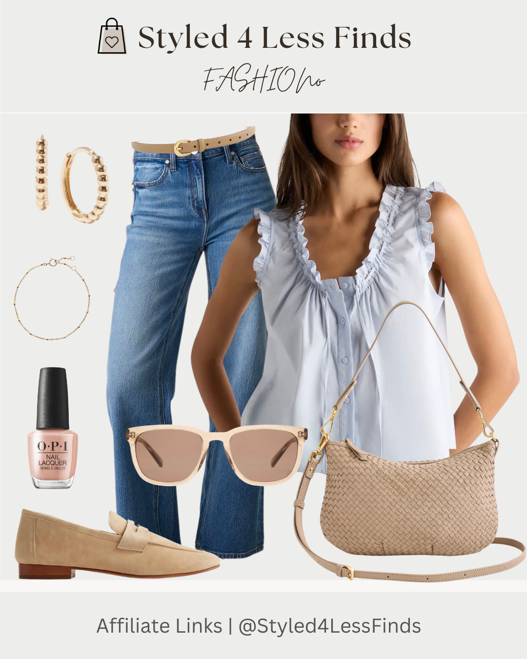 Soft, classic, and effortlessly pretty 🤍 This look is all about timeless pieces you can mix and match all season long. The light ruffle blouse paired with perfectly fitted denim creates that polished-but-easy vibe, while neutral accessories pull everything together.

Style tip: Stick to a soft neutral palette (think creams, beiges, and light denim) to instantly elevate your outfit—it looks cohesive, expensive, and always in style without trying too hard. 

 #LTKcanada #LTKjeans #LTKover50style