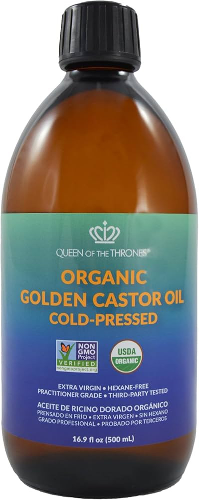 Amazon.com : QUEEN OF THE THRONES Organic Golden Castor Oil - 16.9oz | 100% Pure & COLD PRESSED f... | Amazon (US)