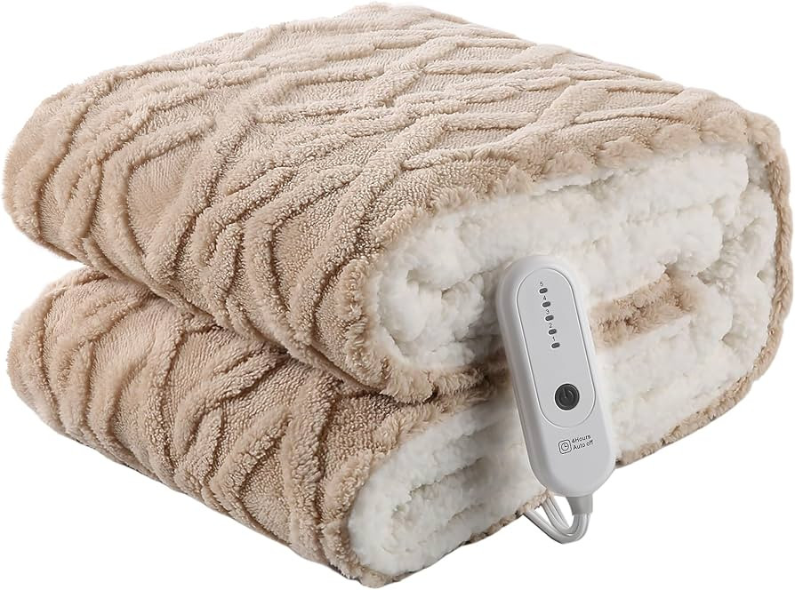 Electric Heated Blanket 50x60 Inches Heated Throw with 5 Fast Heating Levels & 4 Hours Auto Off, ... | Amazon (US)