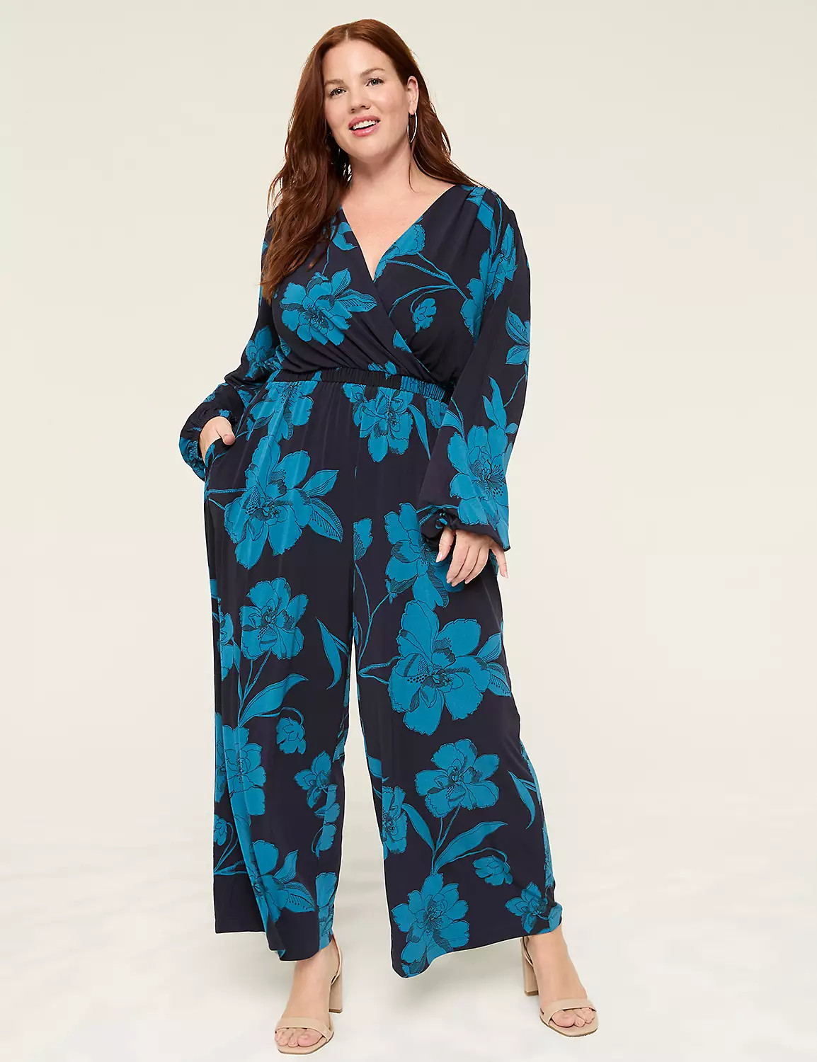 Shirred-Shoulder Jersey Jumpsuit | Lane Bryant (US)
