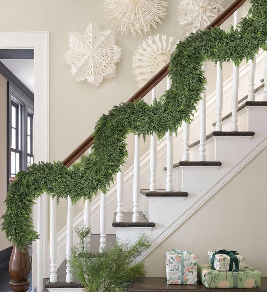 9FT Thick Christmas Garland with 240 Cedar Branches, Real Touch Green Cedar Garland for Christmas Decorations, Artificial Greenery Garland for Table, Mantle, Wall, Indoor, Outdoor Holiday Decor

#LTKHome #LTKSeasonal