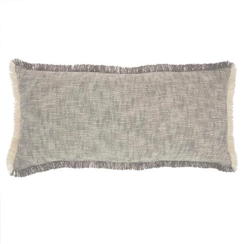 Carla Rustic Lodge Grey Cotton Handwoven Decorative Lumbar Pillow -14'x30' | Kathy Kuo Home
