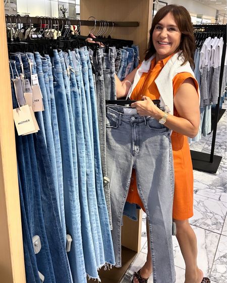 These jeans are coming home with me!! I love the grey wash and they’re in the Mother Superior fabrication with I absolutely love - they’re less stretchy and a little more snug but when you break them in they’re THE BEST! 
I need to try them on because I have a feeling I need to size down - stay tuned! 

#LTKStyleTip #LTKOver40