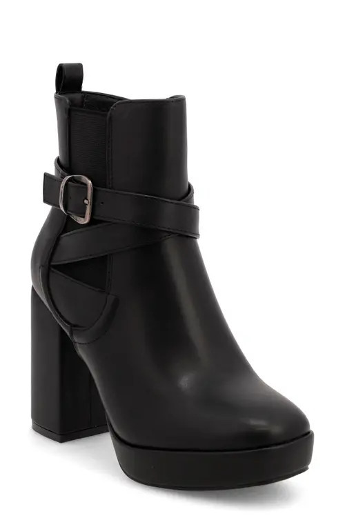 MIA Esther Block Heel Platform Bootie in Black at Nordstrom, Size 9 | Nordstrom