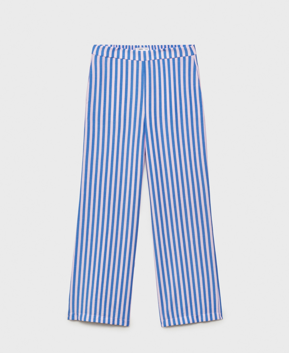 Mango Women's Stripe-Print Straight Pants - Blue | Macy's