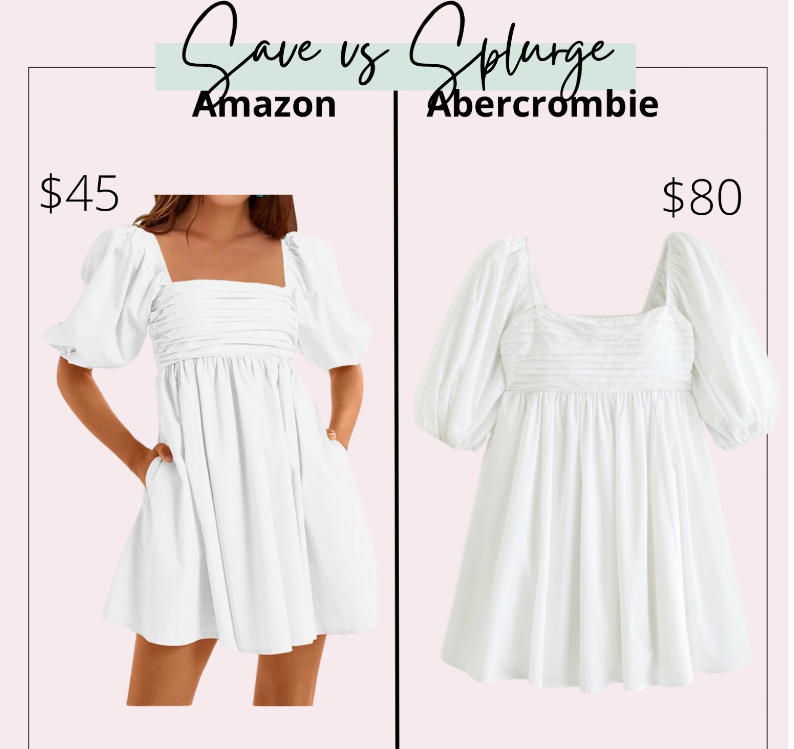 Splurge vs save - Abercrombie lookalike dress from Amazon! 

#LTKplussize #LTKfindsunder50