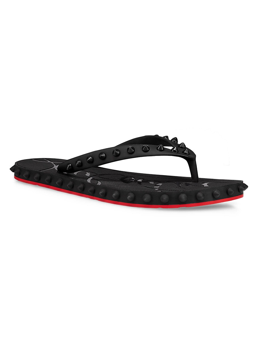 Christian Louboutin Women's Super Loubi Flip Flops - Black - Size 7 | Saks Fifth Avenue