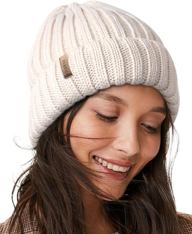 FURTALK Winter Hats for Women Fleece Lined Beanie Knit Chunky Womens Snow Cap | Amazon (US)