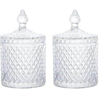 Amazon.com: rejomiik 2 Pack Qtip Holder Thick Glass Apothecary Jars with Lid for Bathroom Decor, ... | Amazon (US)