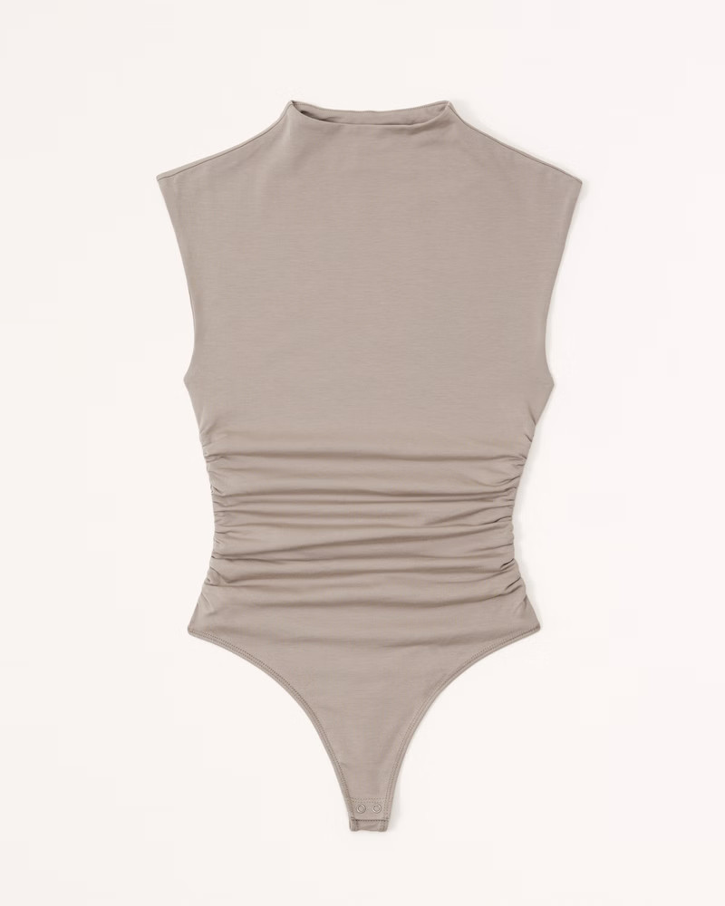 Cotton-Modal Ruched Shell Bodysuit | Abercrombie & Fitch (US)