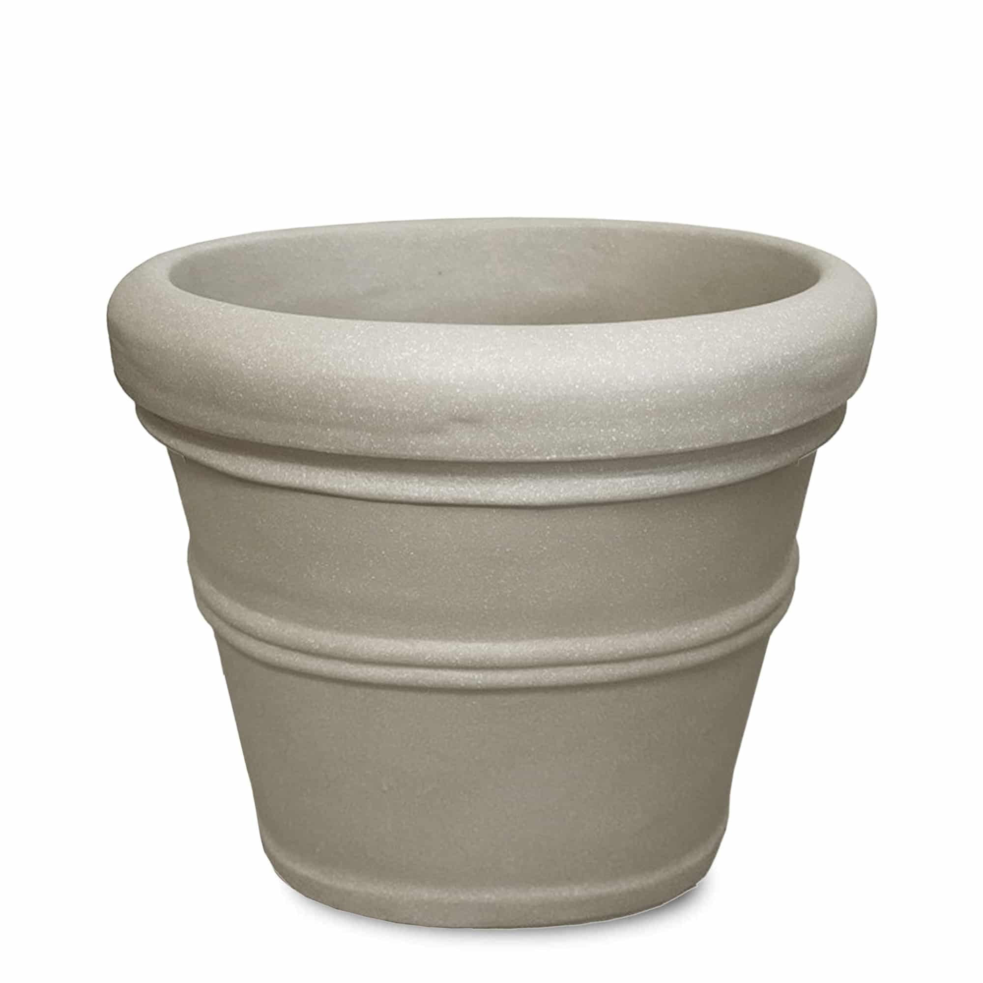 Crescent Garden Brunello - Classic Rolled Rim Planter, Weather-safe Plastic Pot, Parchment 27'' P... | Walmart (US)