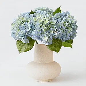 20" 4PCS Artificial Light Blue Hydrangea Flowers Large Faux Latex Real Touch Fake Hydrangeas Silk... | Amazon (US)