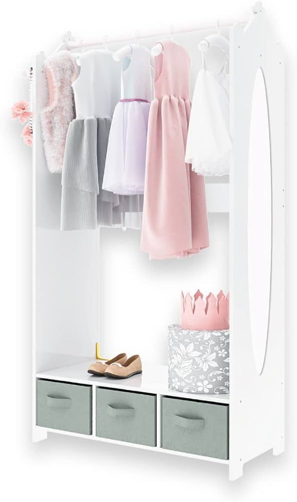 Milliard Dress Up Storage Kids Costume Organizer Center, Open Hanging Armoire Closet Unit Furnitu... | Amazon (US)