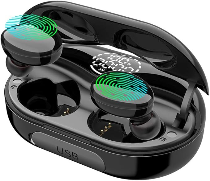 Wireless Earbuds Bluetooth Headphones with Charging Case,Noise Cancelling Bluetooth Earbuds Built... | Amazon (US)