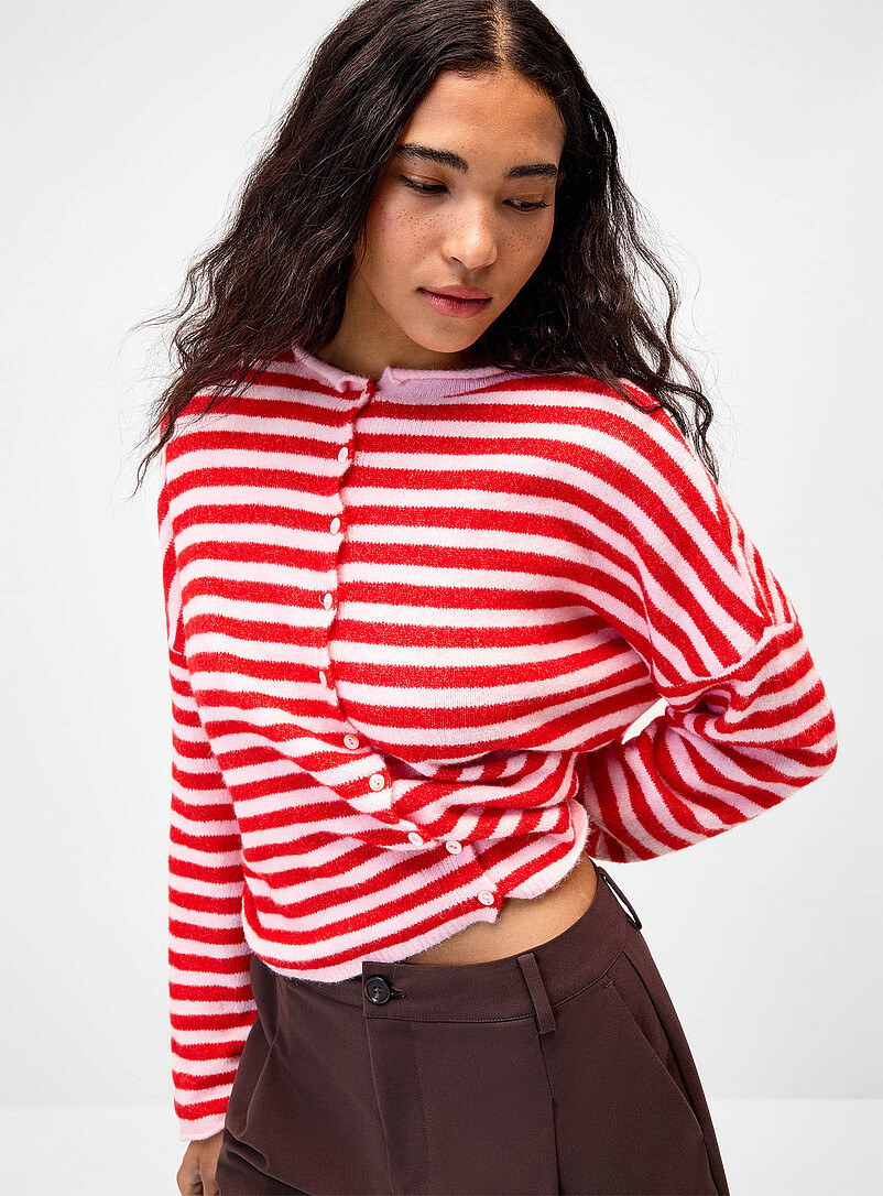 Fluffy knit cardigan | Simons