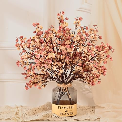 Yastouay Fake Flowers, Babys Breath Fall Flowers Bulk, Beige Brown, 10 Pcs | Amazon (US)