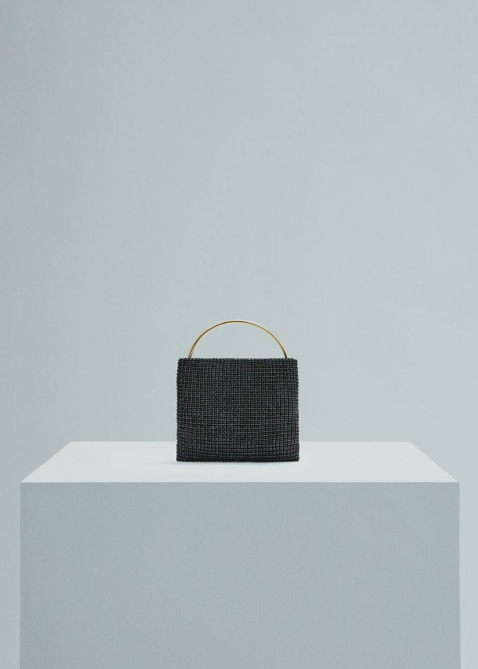 Rhinestone bag with rigid handle -  Women | Mango United Kingdom | MANGO (UK)