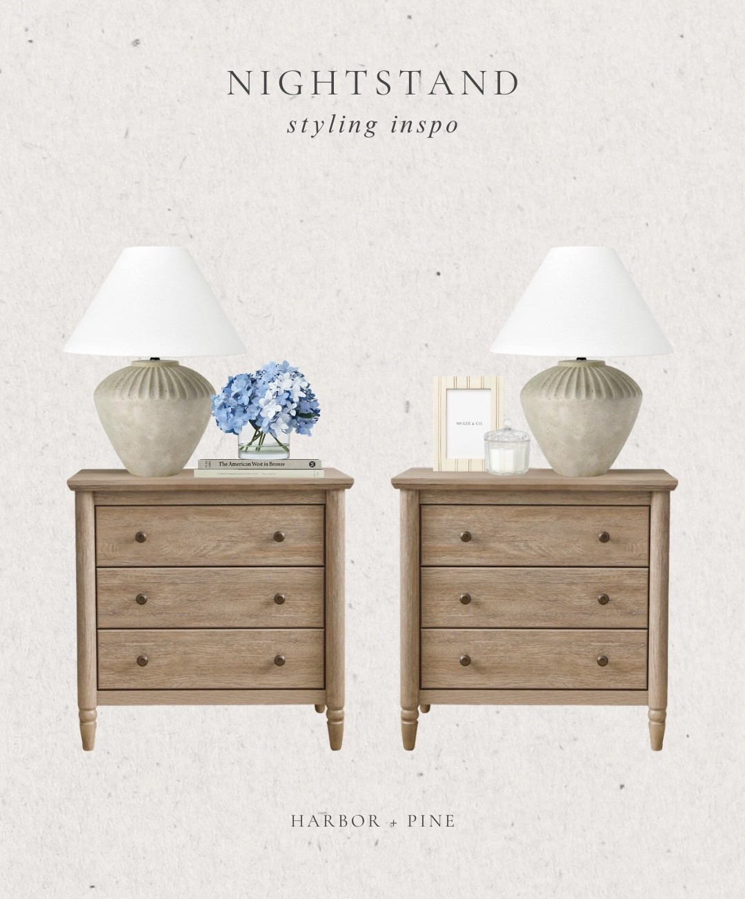 Super simple nightstand styling inspo