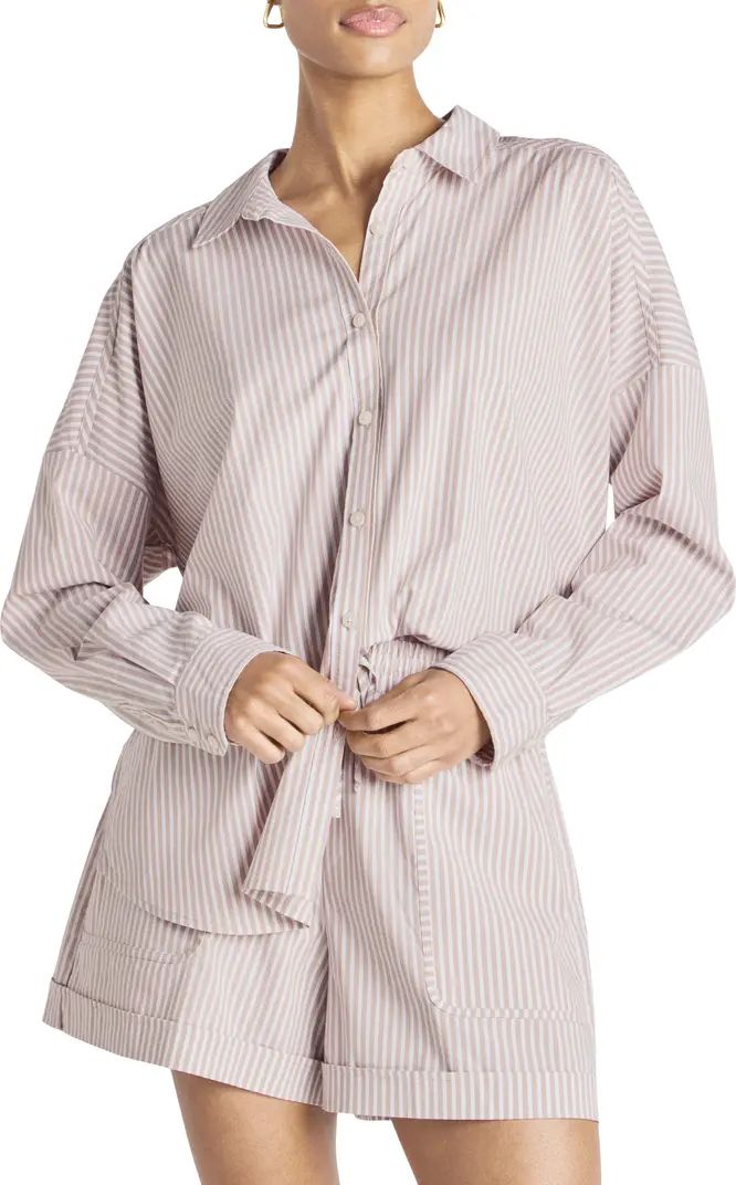 x Cella Jane Stripe Poplin Button-Up Shirt | Nordstrom