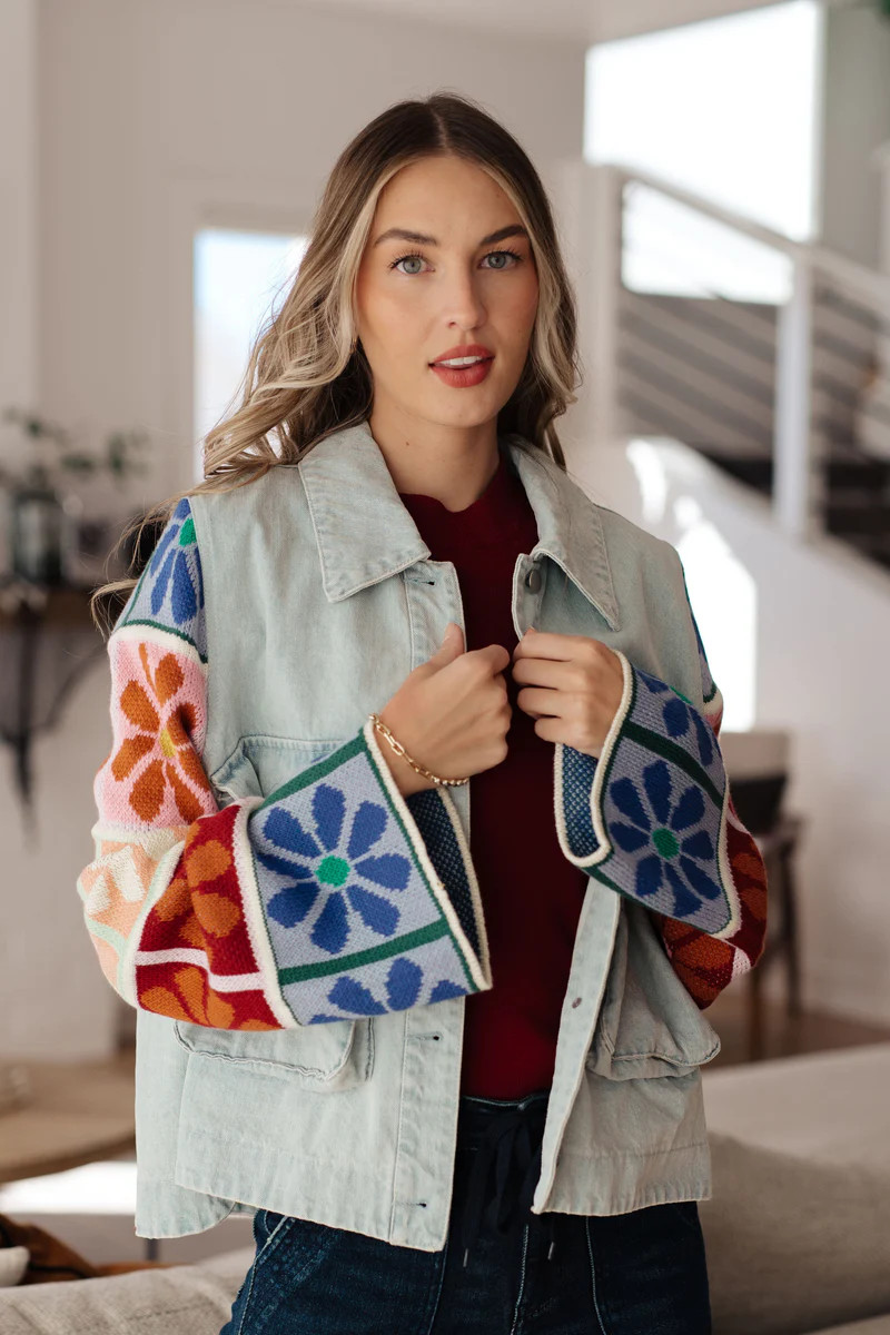 Something Better Knit and Denim Jacket | Statement Boutique