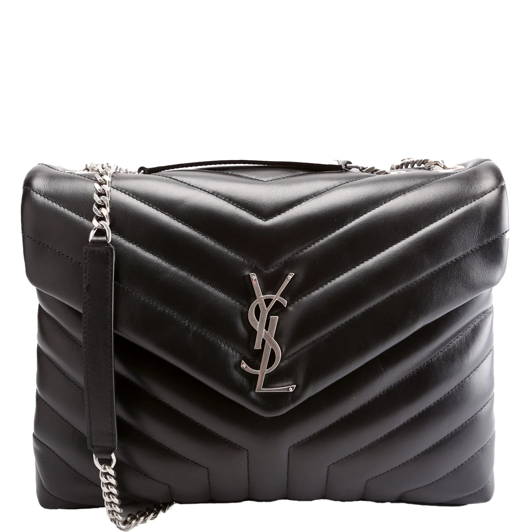 Loulou Medium Quilted Black/Silver | Keeks Designer Handbags