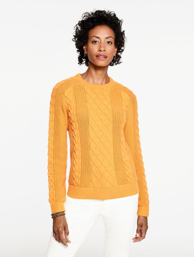 Cable Knit Crewneck Sweater | Talbots