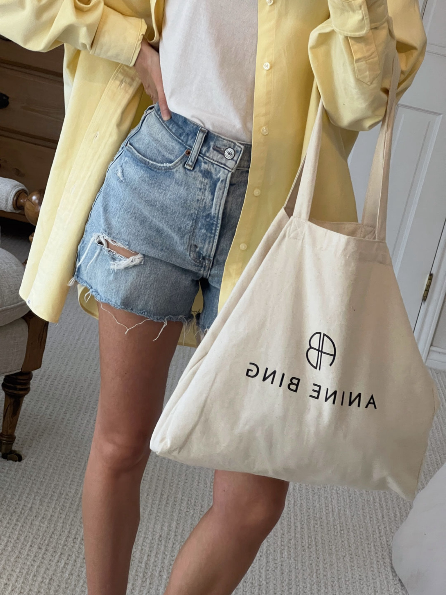 Abercrombie denim cutoffs paired with a Ralph Lauren big button up shirt 💙

#LTKSeasonal #LTKStyleTip