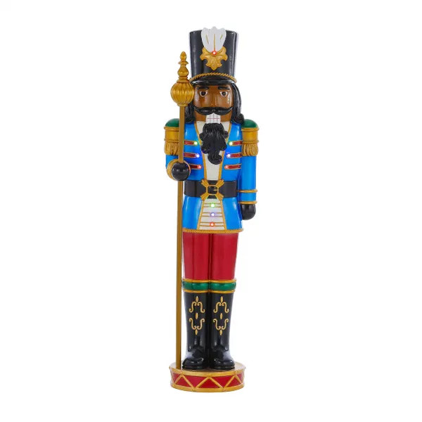 3.5 ft. LED Nutcracker with Staff Holiday Porch Greeter | The Home Depot