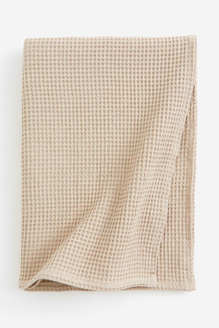 Waffled Cotton Blanket - Beige -  | H&M US | H&M (US + CA)