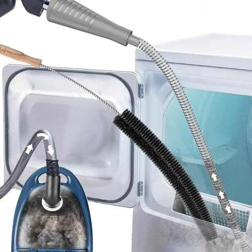 Sealegend 2 Pieces Dryer Vent Cleaner Kit, Dryer Vacuum Hose Attachment and Flexible Lint Brush, Dryer Vent Cleaning Tools for Crevice Lint Trap‌, Grey | Amazon (US)