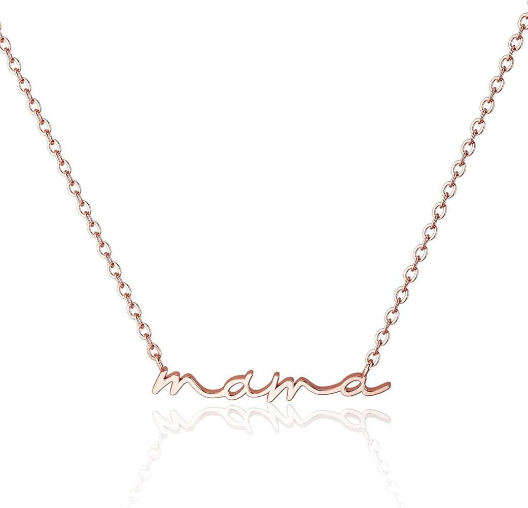 Moodear Mothers Day Gifts Mama Pendant Necklaces for Women - Dainty Small 18K Gold Plated Mom Nec... | Amazon (US)