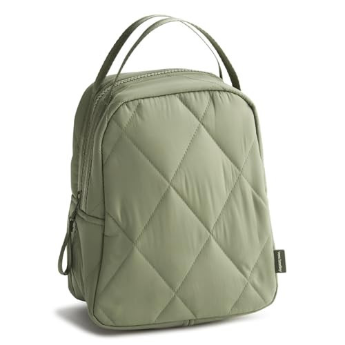 Vera Bradley Women's Featherweight Lunch Bag – Insulated Quilted Lunch Tote for Beach, Travel & Work – Deep Lichen Green | Amazon (US)