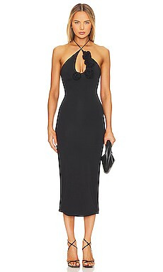 Bardot Erika Midi Dress in Black from Revolve.com | Revolve Clothing (Global)