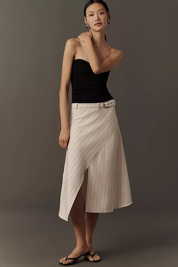 Asymmetric Midi Wrap Skirt | Anthropologie (US)