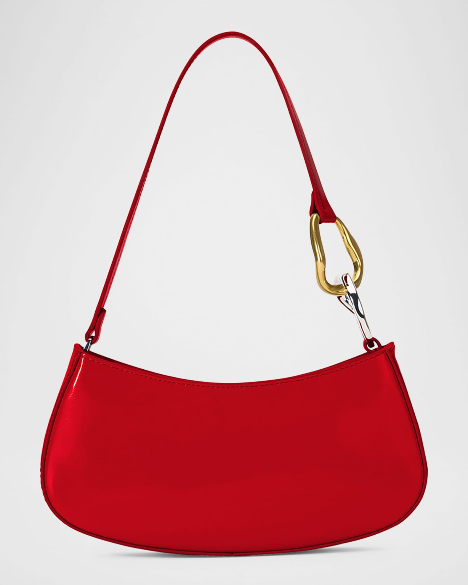 STAUD Ollie Zip Leather Shoulder Bag | Neiman Marcus