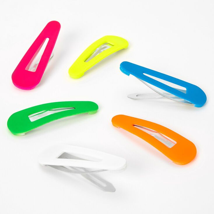 Neon Rainbow Snap Hair Clips - 6 Pack | Claire's (US)