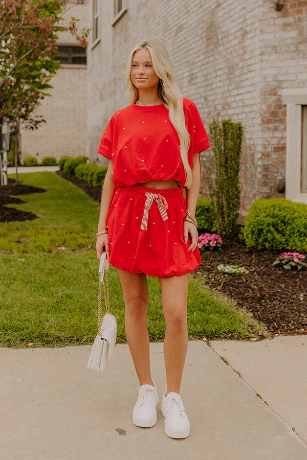 Belle of the Parade High Waist Embellished Mini Skirt | Impressions Online Boutique