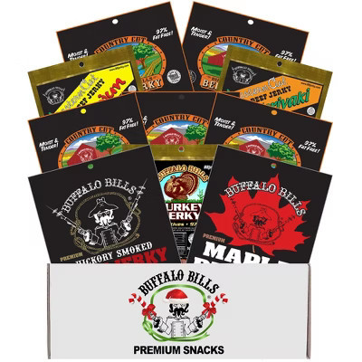 Buffalo Bills 10-pc Assorted Jerky Christmas Sampler Gift Box (10 packs of assorted jerky) | Target