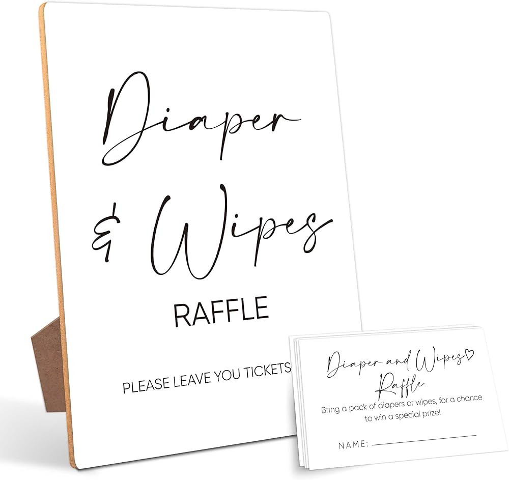 Diaper And Wipes Raffle Baby Shower Games,Baby Shower Decorations,Baby Shower Signs,Gender Reveal... | Amazon (US)