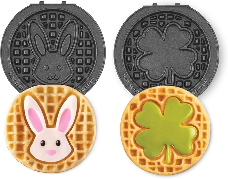 DASH Multimaker Mini System Two 4” Nonstick Removable Waffle Plates (Bunny & Shamrock) - 2Pc Pl... | Amazon (US)