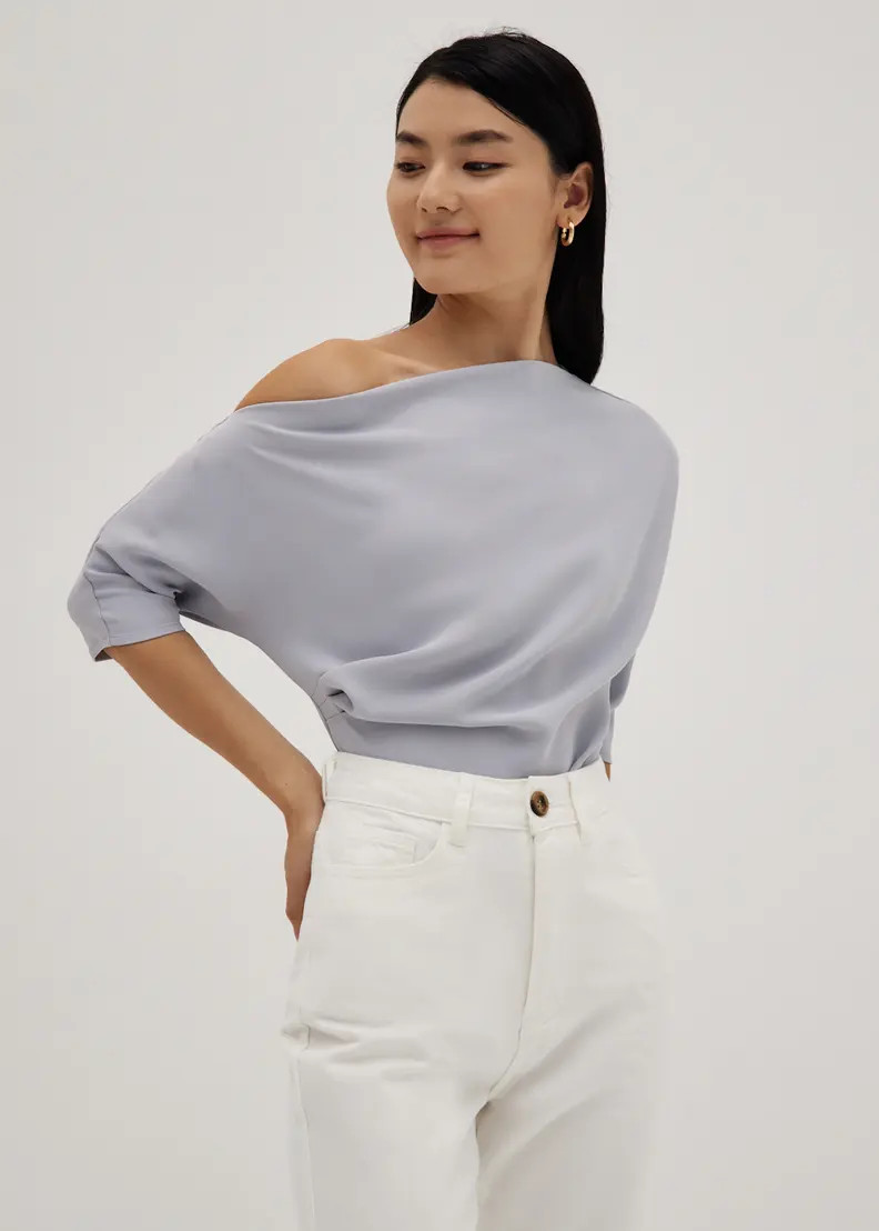 Ashleigh Relaxed Asymmetrical Top | LOVEBONITO SINGAPORE PTE LTD