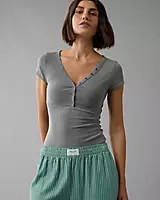 AE Henley T-Shirt Bodysuit | American Eagle Outfitters (US & CA)