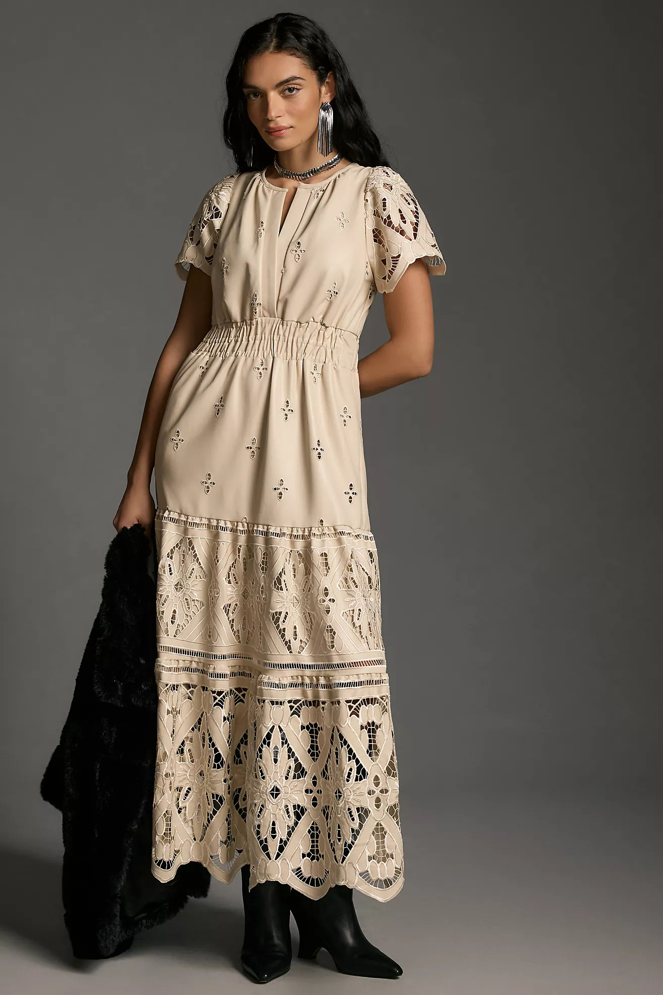 The Somerset Maxi Dress: Faux Leather Embroidered Edition | Anthropologie (US)