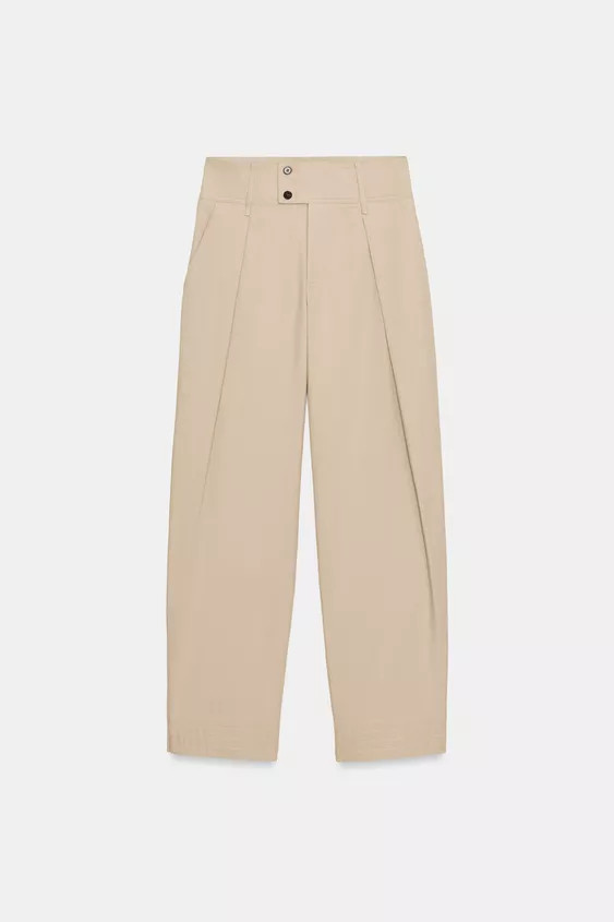 ADJUSTABLE HEM WIDE-LEG TROUSERS | Zara UK