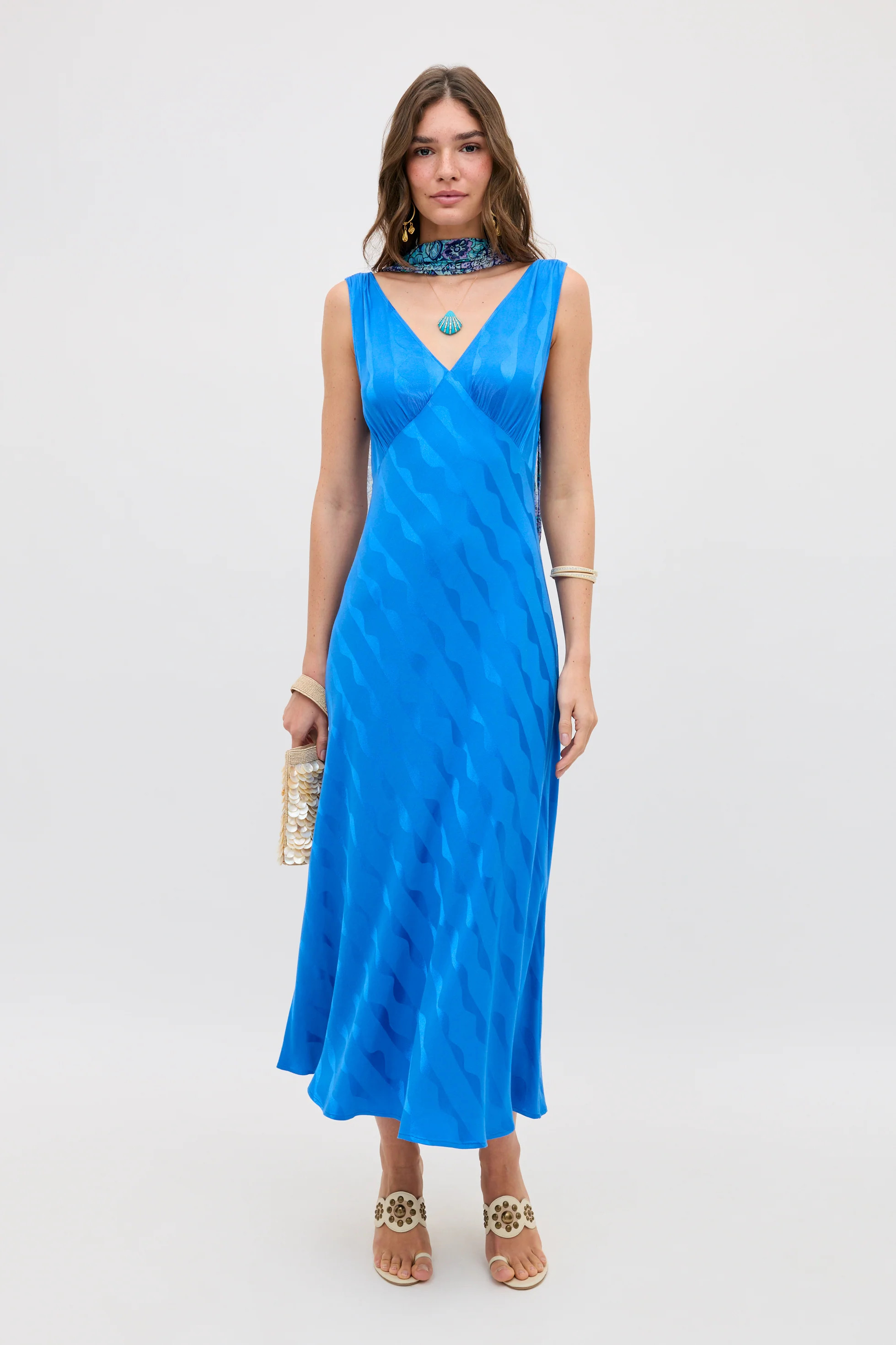 Sandrine - Wave Jacquard Blue | Rixo