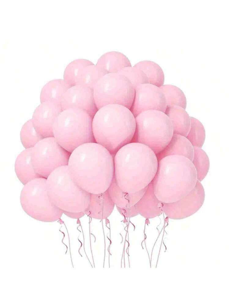 60pcs 5-Inch Pink Latex Balloons + 5/10/12/18-Inch Pink Latex Balloons, For Birthday, Wedding, Gr... | SHEIN