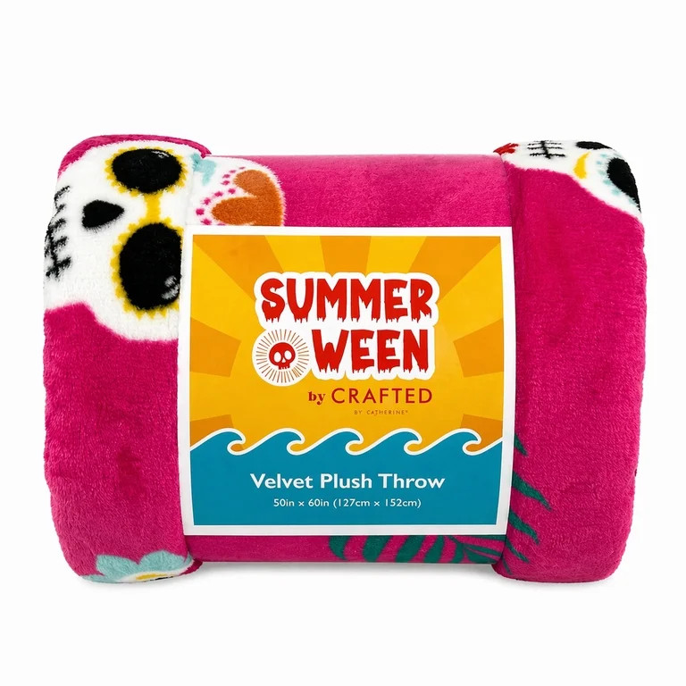Summerween Plush Throw, 50"x60", Fiesta Skulls | Walmart (US)